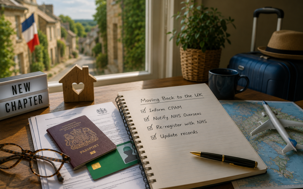 Documents and travel preparations for returning to the UK after living in France with S1 healthcare coverage