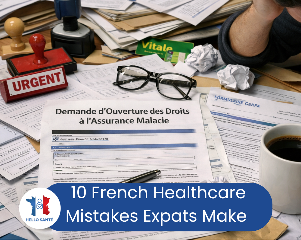 French healthcare paperwork stress expat CPAM application documents