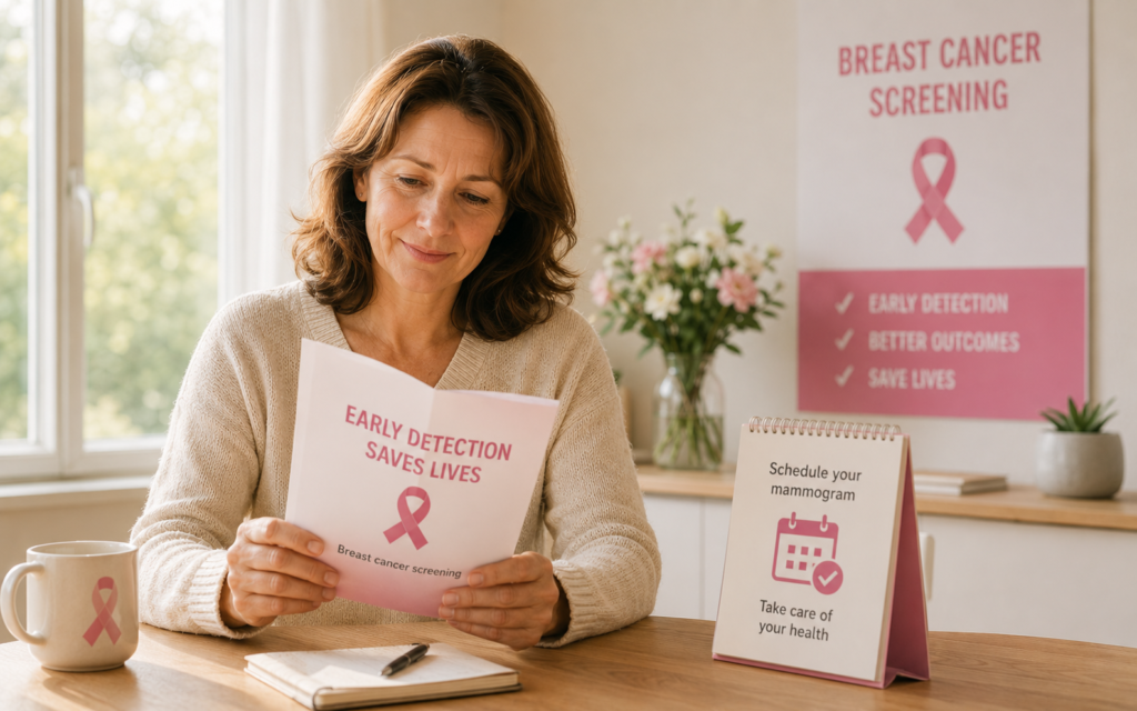 Breast cancer screening awareness and practical mammogram appointment support for women in France
