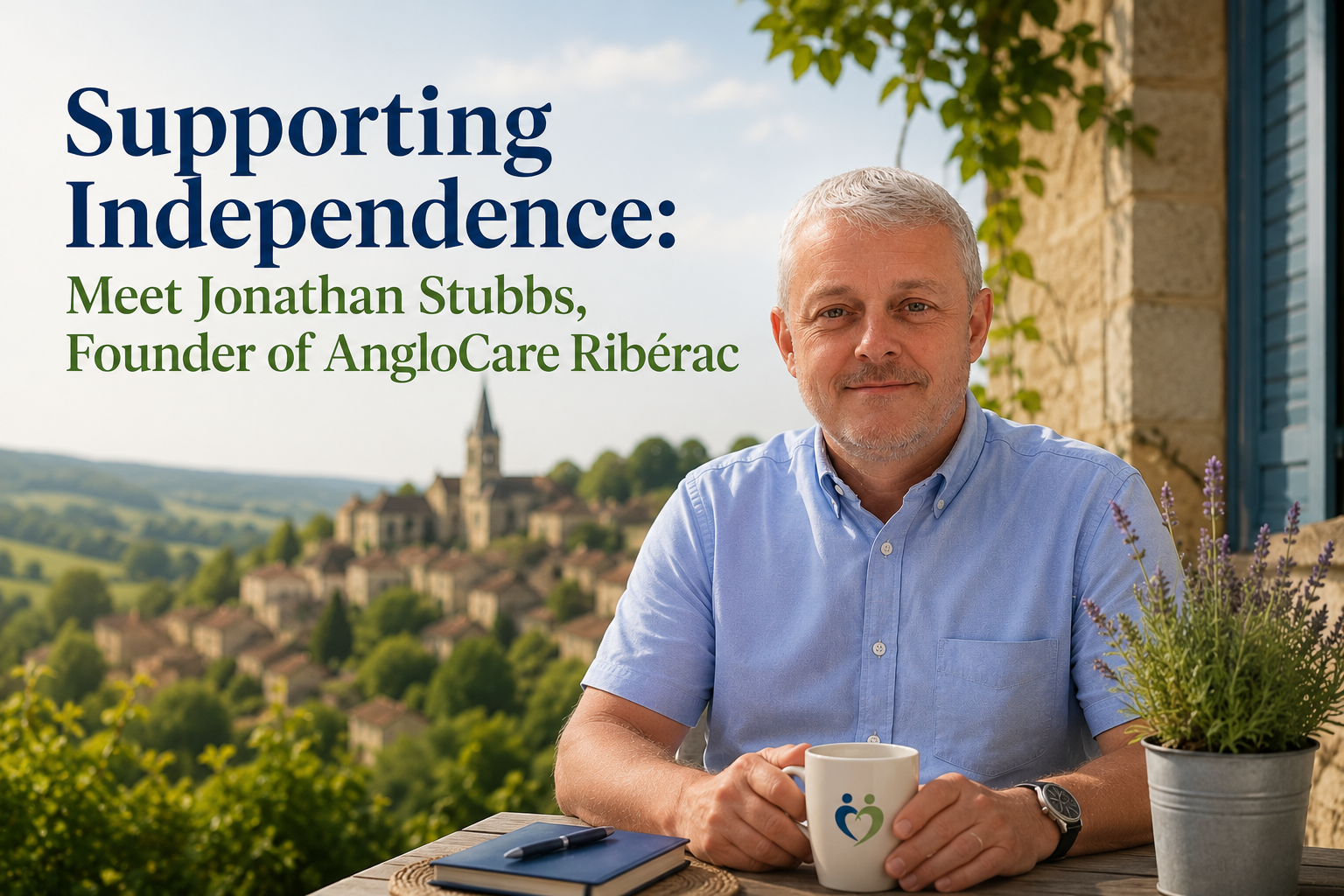Jonathan Stubbs, founder of AngloCare Ribérac, supporting English-speaking expatriates with home care, advocacy, and independent living support in Dordogne, France.
