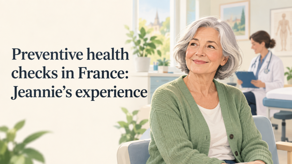 Illustrated cover for a blog about preventive health checks in France